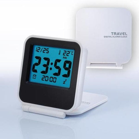 Reveil-de-Voyage-Thermometre-Pliable-Blanc