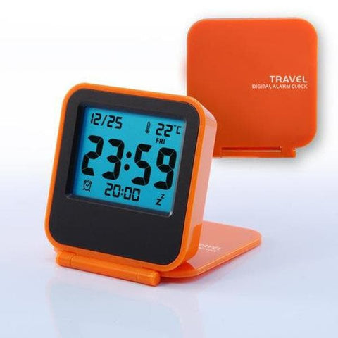 Reveil-de-Voyage-Thermometre-Pliable-Orange